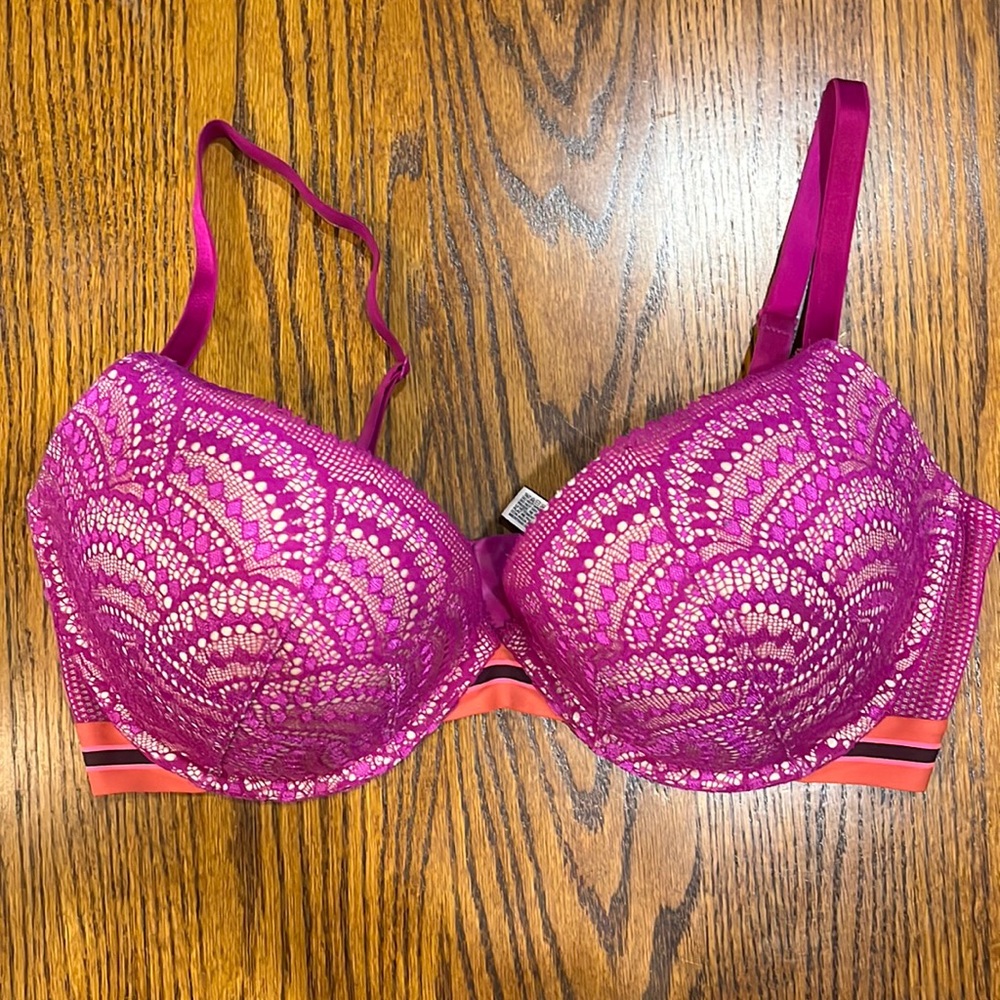Victoria’s Secret Magenta Lace Push Up Bra